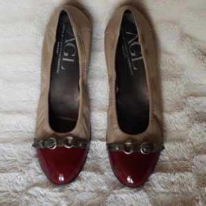 AGL leather cap toe flats
